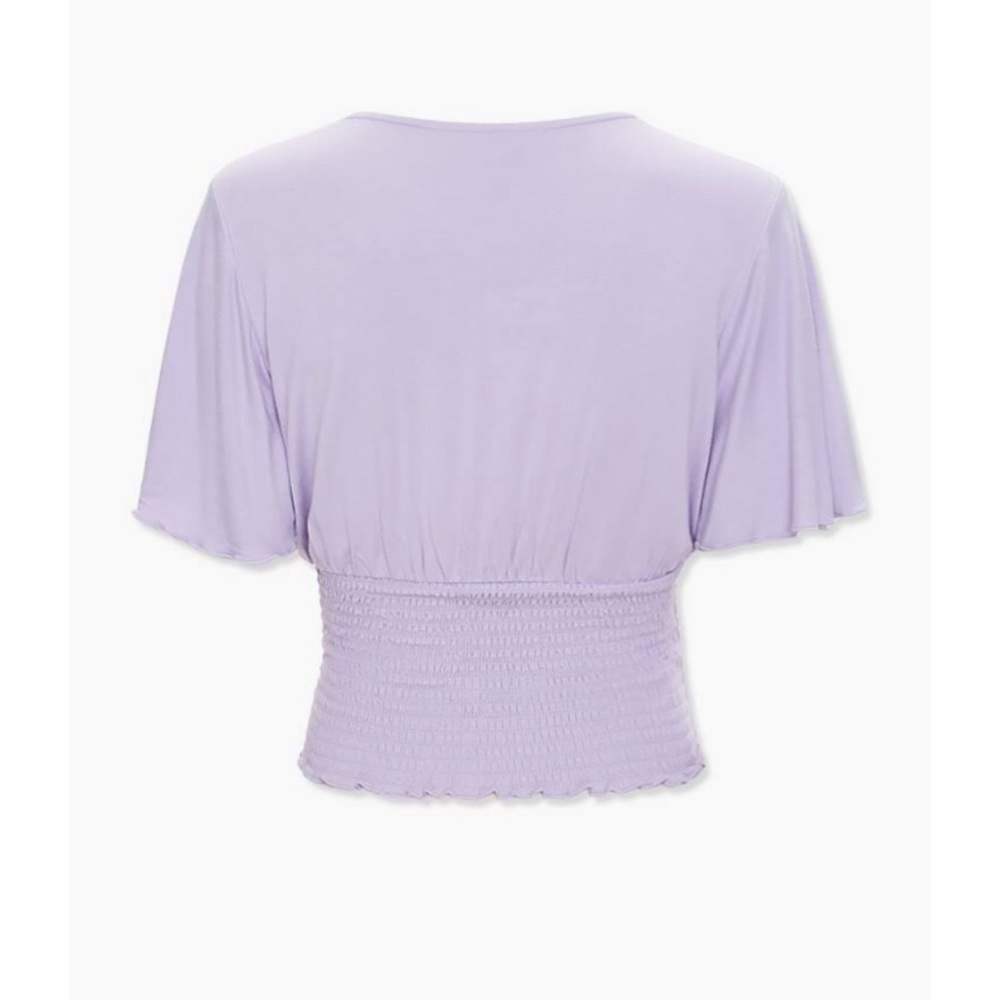 Lilac Smocked Button-Front Top - Picture 4 of 10